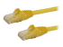 Startech 100ft CAT6 Ethernet Cable, 10 Gigabit Snagless RJ45 650MHz 100W PoE Patch Cord, CAT 6 10GbE UTP Network Cable w/Strain Relief, Yellow, Wiring is UL Certified/TIA - Høyre vinkel