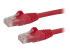 Startech 100ft CAT6 Ethernet Cable, 10 Gigabit Snagless RJ45 650MHz 100W PoE Patch Cord, CAT 6 10GbE UTP Network Cable w/Strain Relief, Red, Wiring is UL Certified/TIA - Høyre vinkel