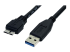 StarTech 0.5m (1.5ft) Black SuperSpeed USB 3.0 Cable A to Micro B - Høyre vinkel